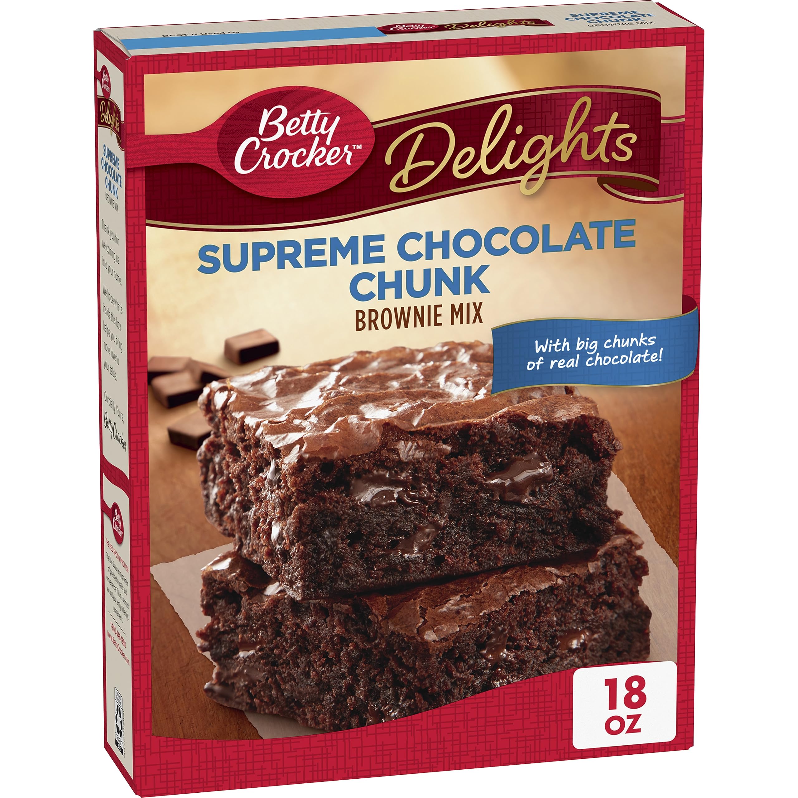 Betty Crocker Delights Supreme Chocolate Chunk Brownie Mix, 18 oz. $1.94 w/S&S $1.82 w/S&S 5+ items