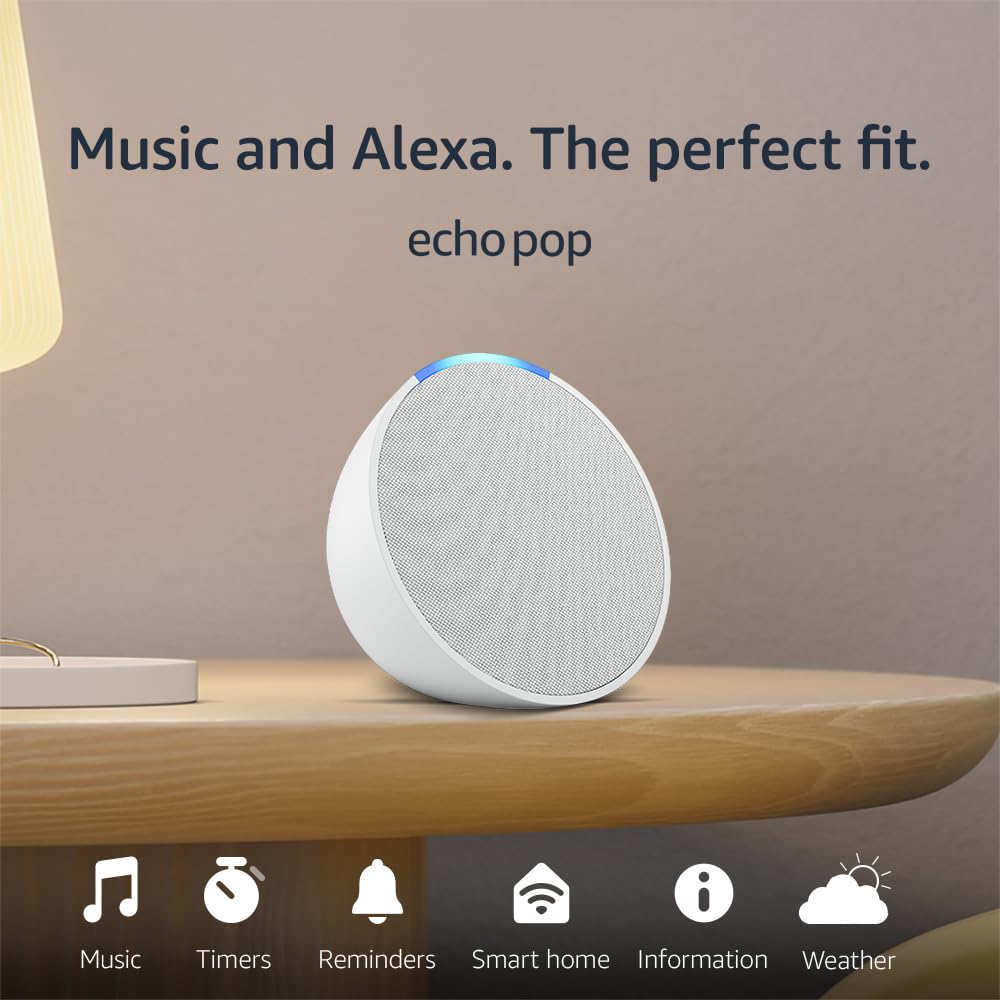Amazon Echo Pop | Full sound compact smart speaker with Alexa | Glacier White - $6.99 YMMV