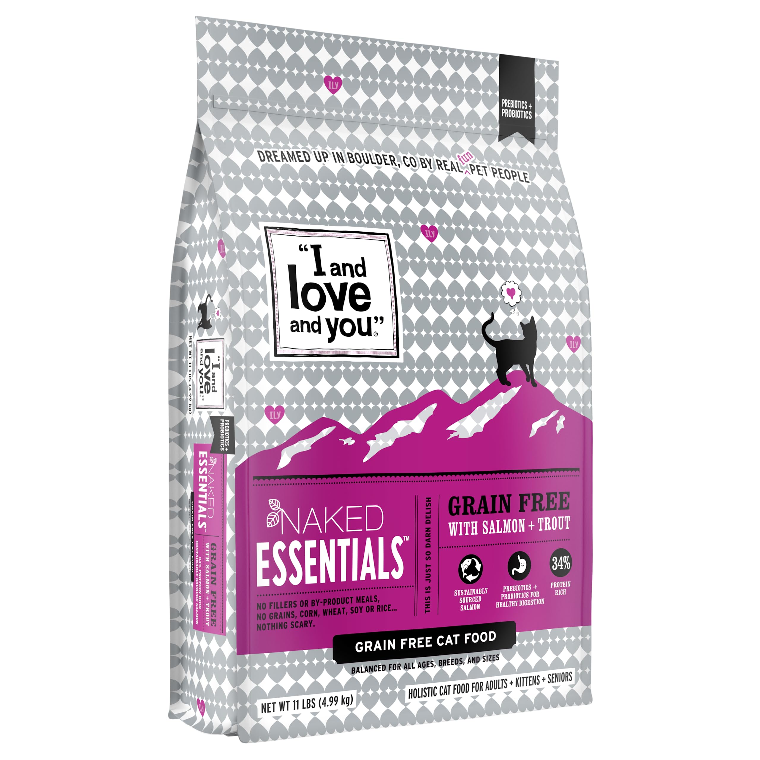 $18.74 w/ S&S: "I and love and you" Naked Essentials Dry Cat Food, Salmon + Trout, 11-Pound Bag (F14110)