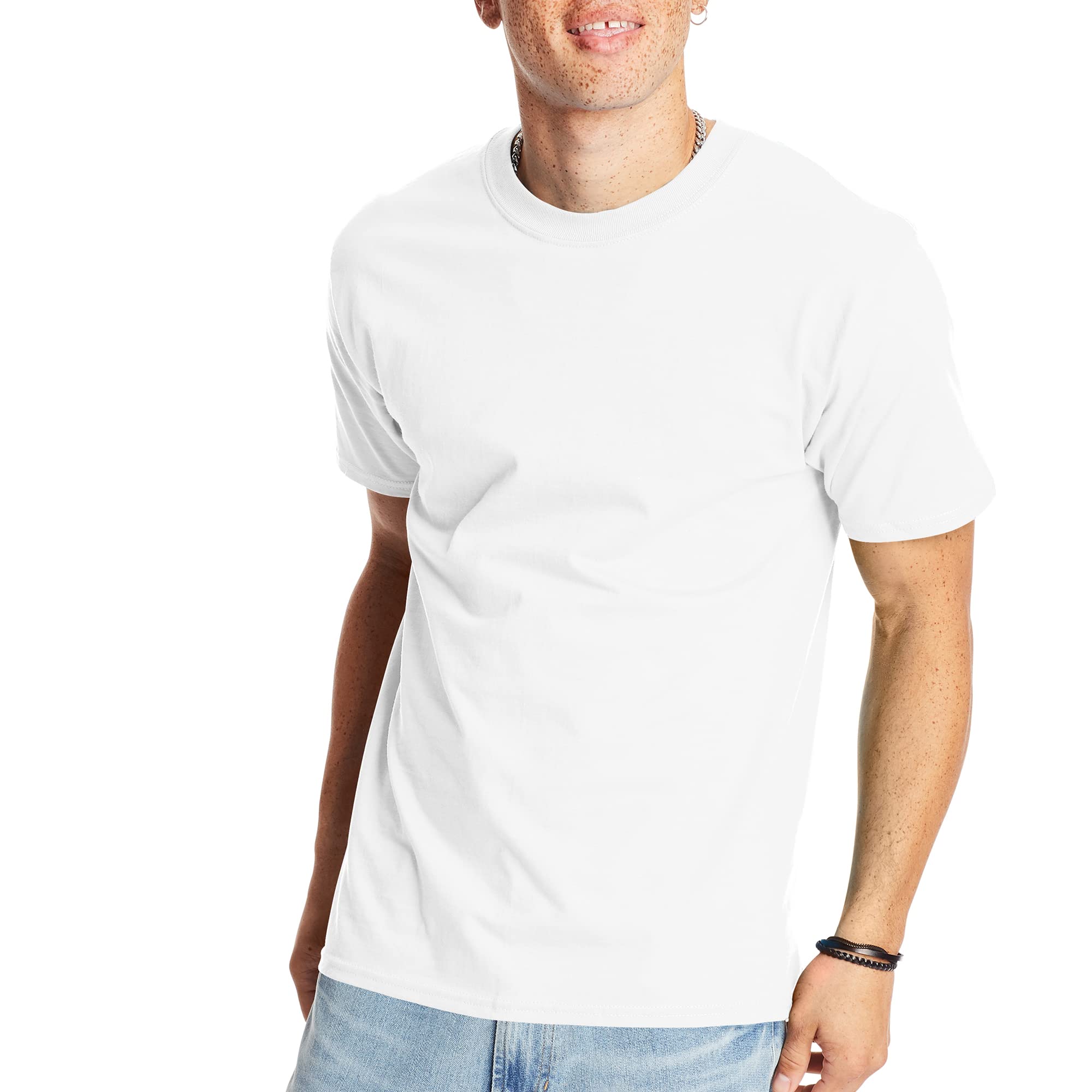 Hanes mens Beefyt T-shirt, Heavyweight Cotton Crewneck Tee, 1 Or 2 Pack, Available in Tall Sizes - $7.00