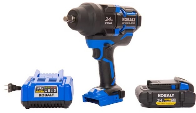Kobalt XTR 24-volt Variable Speed Brushless 1/2-in Drive Cordless Impact Wrench (Battery Included) in Black | KXIW 1424A-03 $199