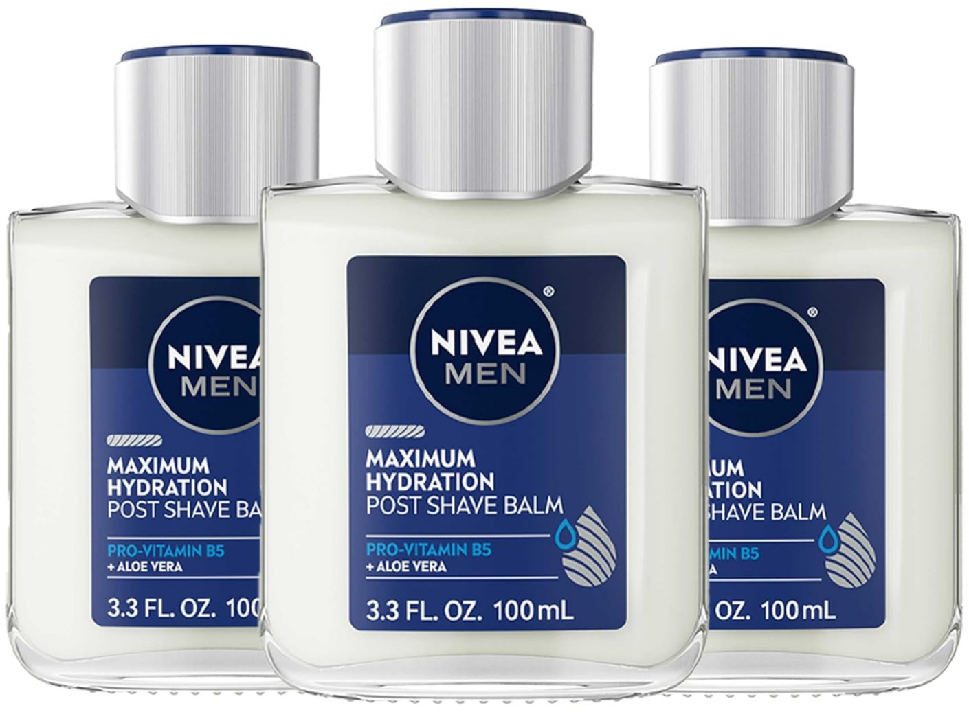 $15.38 w/ S&S: Nivea Men Maximum Hydration Post Shave Balm with Aloe Vera and Provitamin B5, 3 Pack of 3.3 Fl Oz Bottles