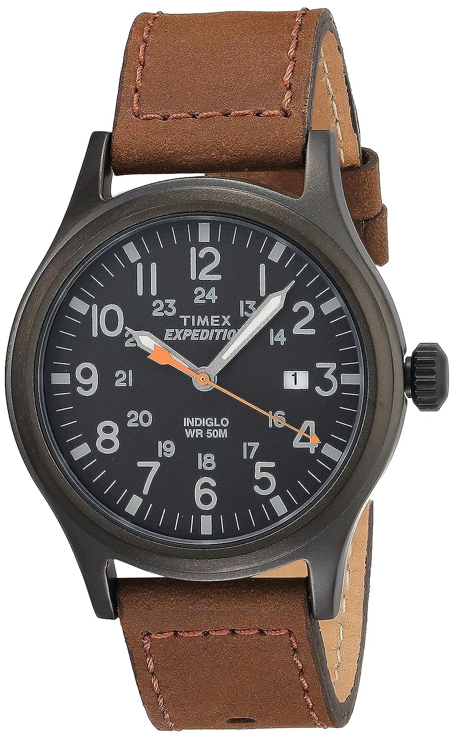 Amazon.com: Timex Men's Expedition Scout 40mm Watch – Black Case Black Dial with Brown Leather Strap : Clothing, Shoes & Jewelry $31