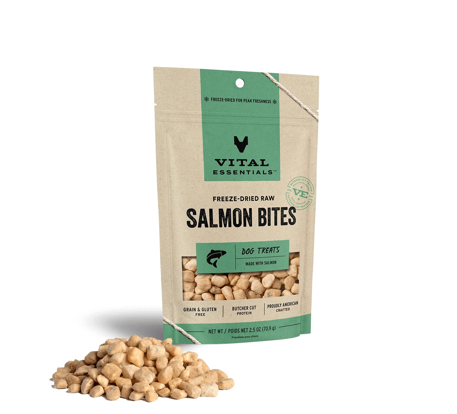[S&S] $4.75: 2.5-Oz Vital Essentials Freeze Dried Raw Salmon Bites Dog Treats at Amazon