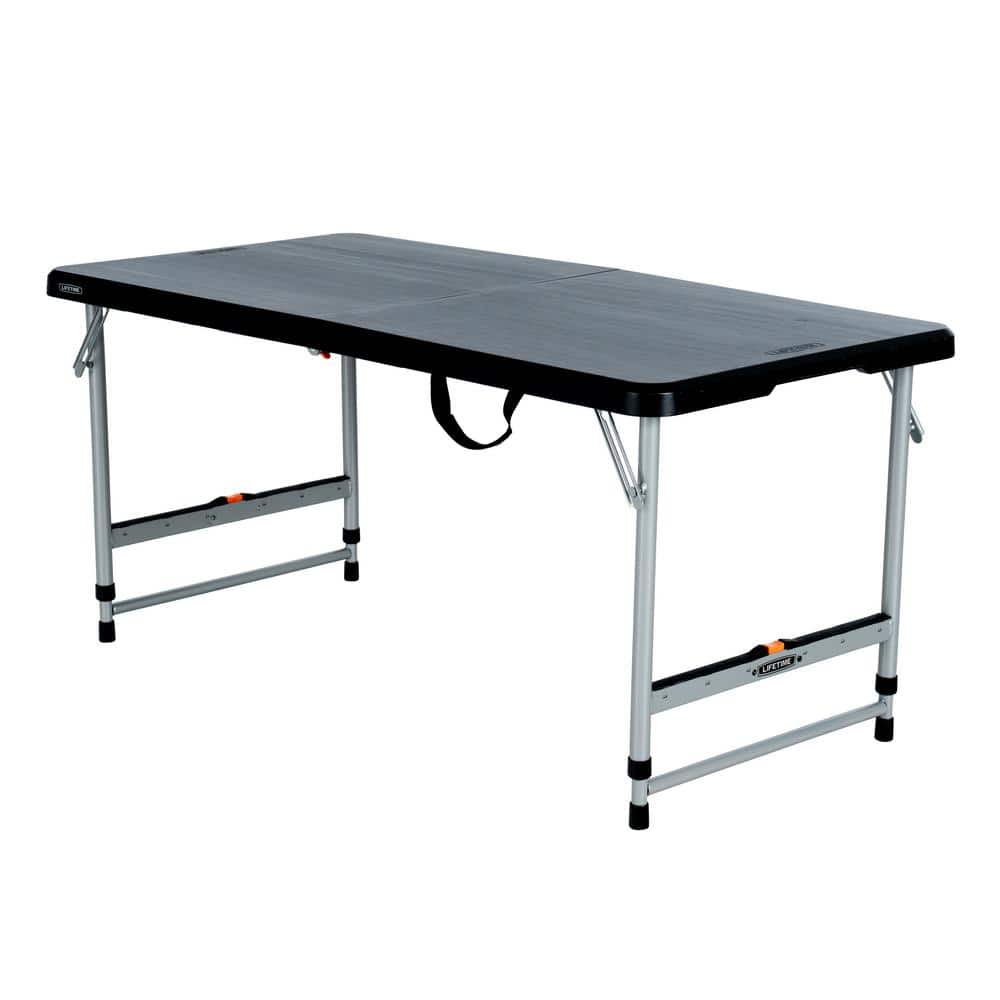 Lifetime 4 ft. One Hand Adjustable Height Fold-in-Half Table; $34.88