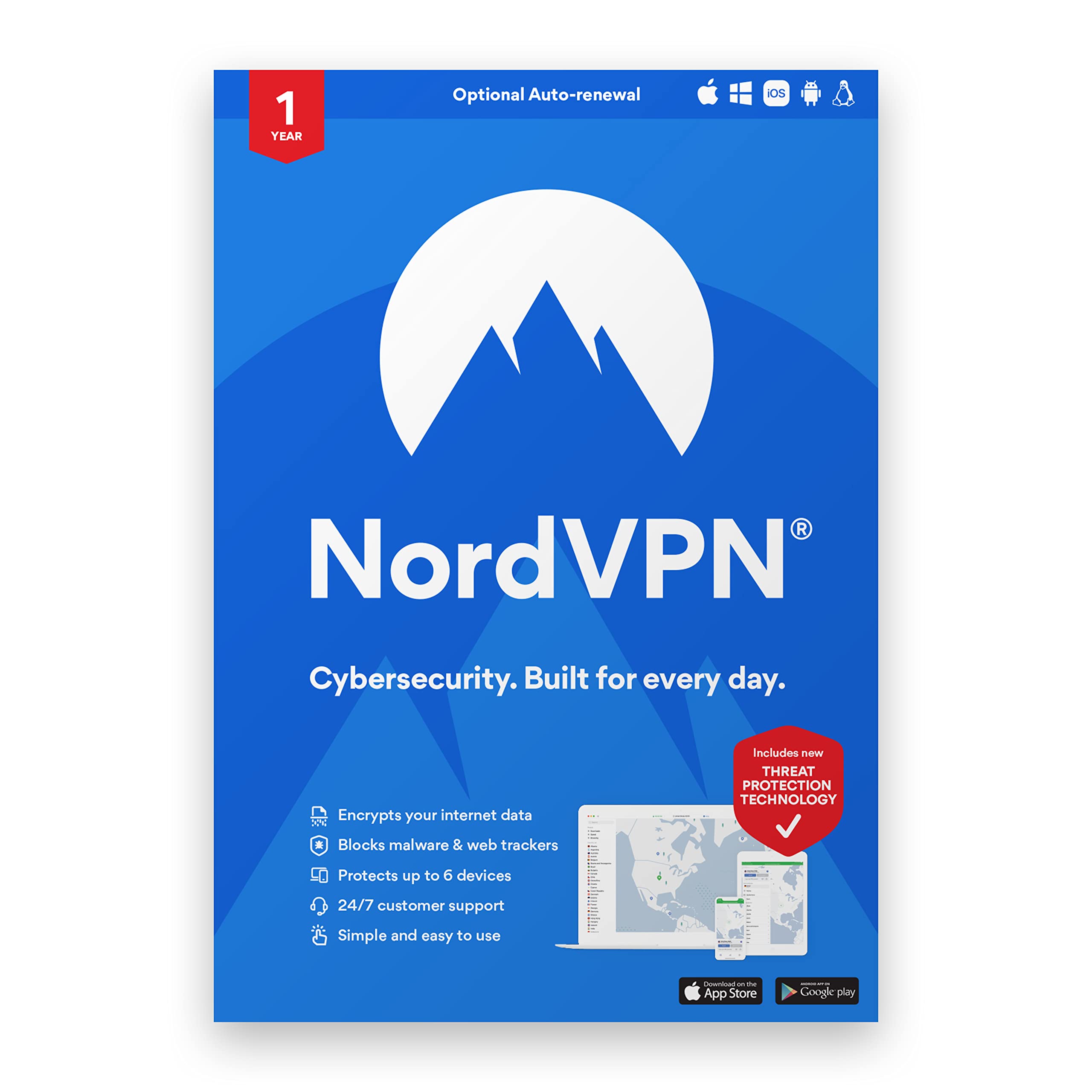 NordVPN Standard 1-Year VPN & Cybersecurity Software Subscription (Digital Code) $19.99