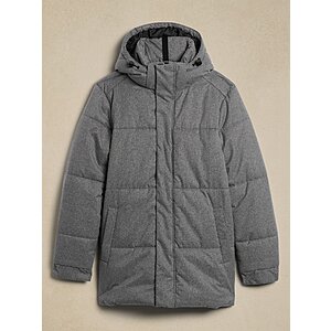 Banana Republic Factory Men's Hooded Puffer Jacket (Gray)