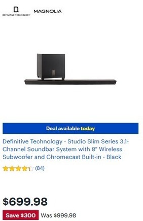 definitive technology 3.1 sound bar