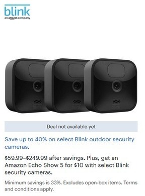 Select Blink Outdoor Security Cameras 