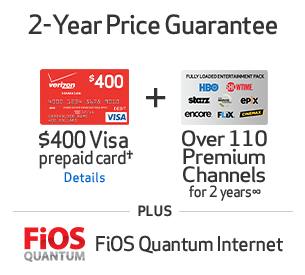 Verizon Fios Triple Play Bundle Tv Internet Phone 400 Visa Card See Deal