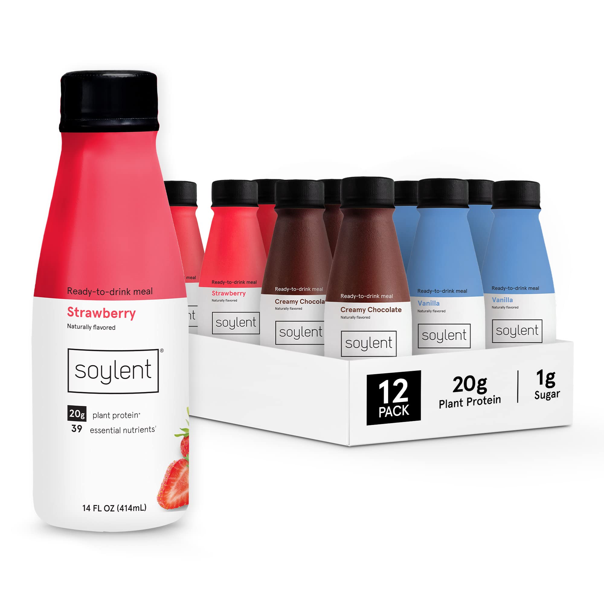 YMMV 30% coupon for Soylent Complete Nutrition Gluten-Free Vegan Protein Meal Replacement Shake Neapolitan Variety Pack, 14 Oz, 12 Pack $19.49