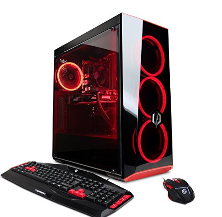 Amazon Prime CYBERPOWERPC Gamer Xtreme GXIVR8020A4 Desktop Gaming PC (Intel i5-7400 3.0GHz, AMD RX 580 4GB, 8GB DDR4 RAM, 1TB 7200RPM HDD, WiFi, Win 10 Home), Black - VR Ready $580