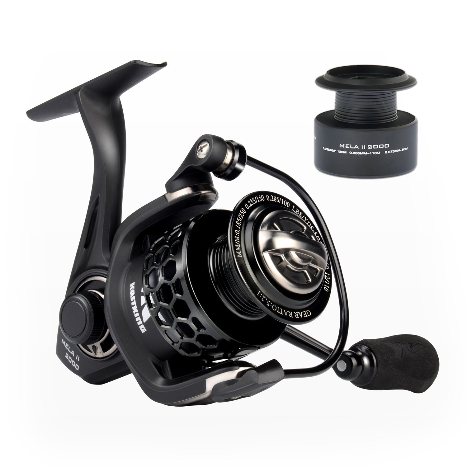 KastKing Mela II Spinning Reel - Light, Smooth Spinning Fishing Reel, 10 + 1 BB, Powerful Carbon Fiber Drag, FREE Spare Graphite Spool $20.99-27.29 AC