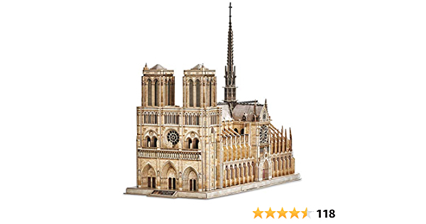 CubicFun 3D Puzzle Moveable Architecture Model Large Notre Dame de Paris French, Challenge for Adults Children, Cathedral Architecture Church Building Model Kits, 293 Pie - $49