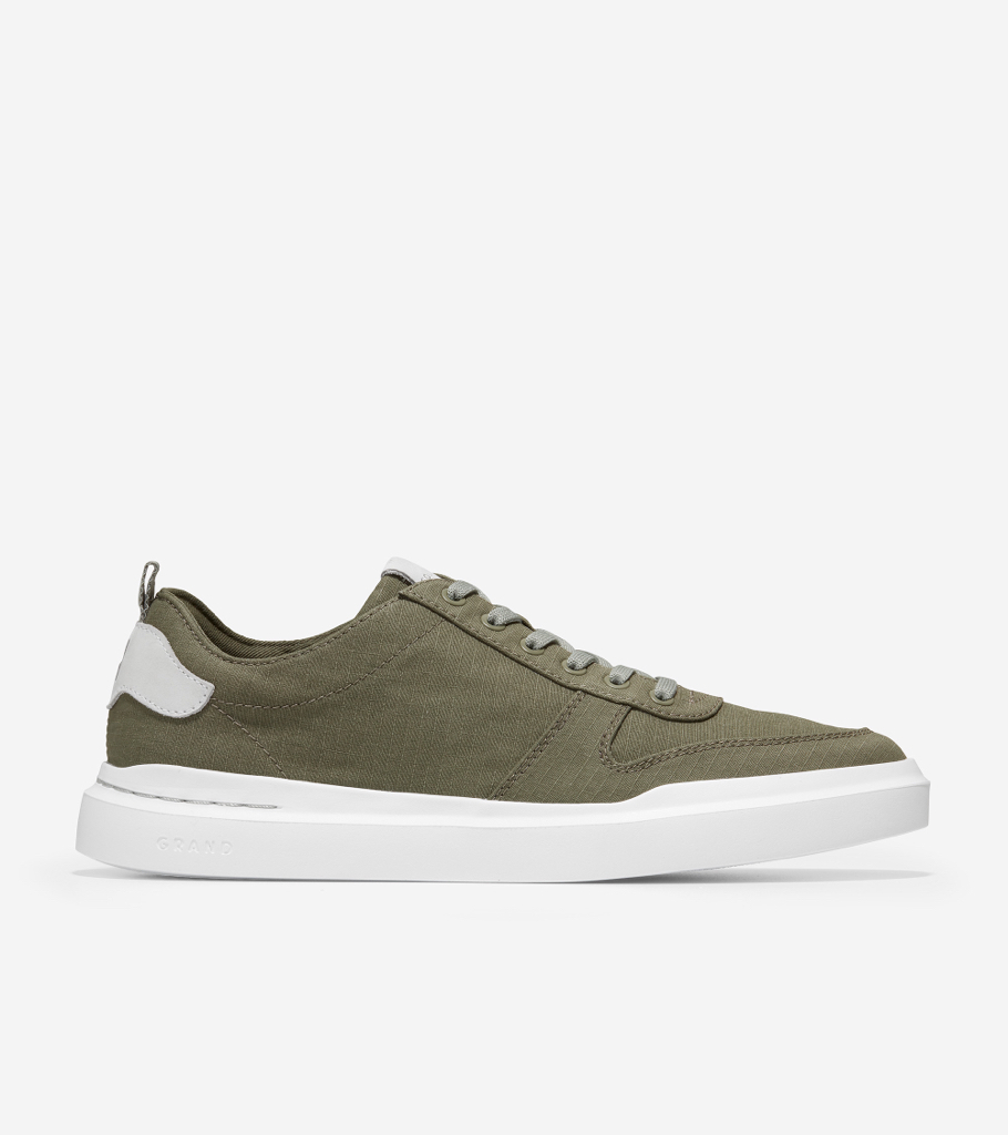 Men's Men's GrandPrø Rally Canvas Court Sneaker in Dusty Olive-White $20.98 at Cole Haan