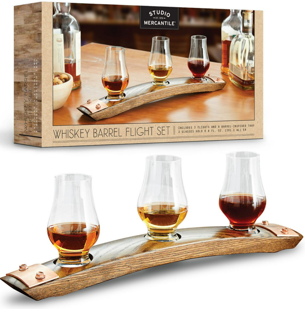 4-Piece Studio Mercantile Whiskey Barrel Flight Set