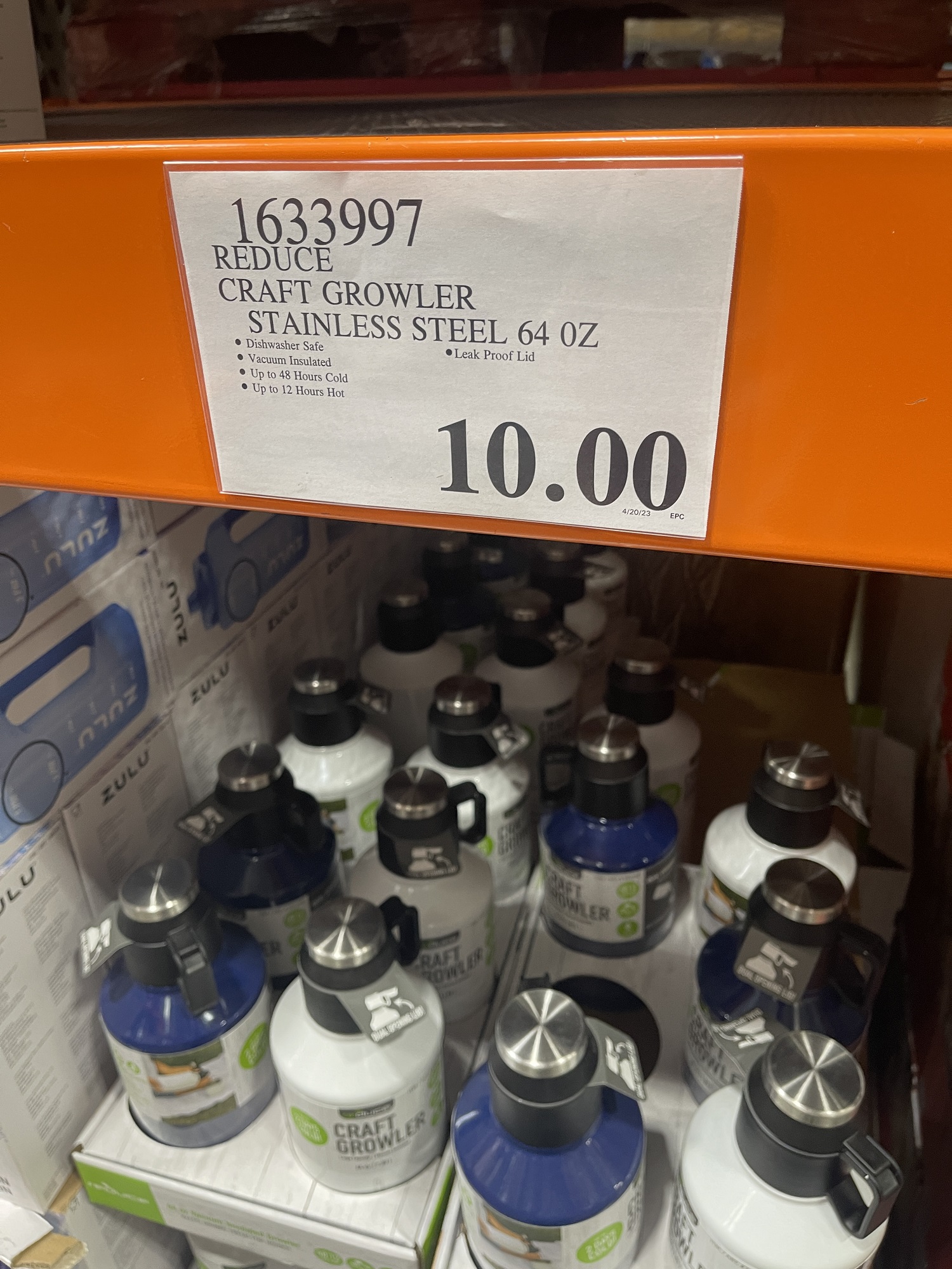 Select Costco Wholesale Locations 64oz. Reduce Craft Growler Insulated