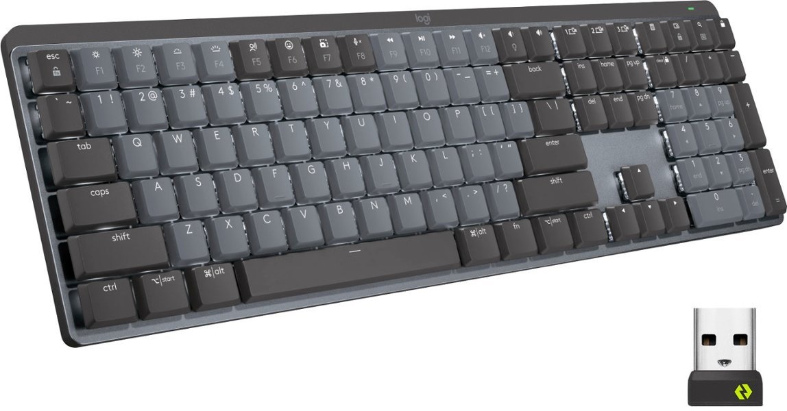 Logitech - MX Mechanical Full size Wireless Tactile Switch Keyboard for Windows/macOS with Backlit Keys - Graphite $109
