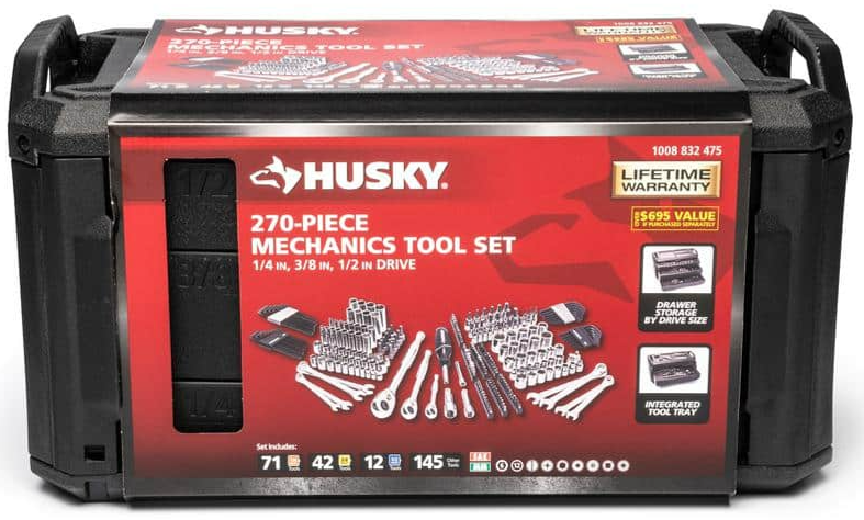 YMMV/IN STORE -  Husky Mechanics Tool Set (270-Piece) (SKU H270MTSQ223) $80