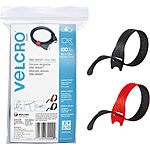 100-Count Velcro 8-1/2" One-Wrap Cable Ties (Black & Red) $8