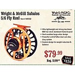 Wright &amp; McGill Sabalos 5/6 Fly Reel for $79.99