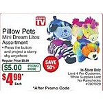 Pillow Pets Mini Dream Lites Assortment for $4.99
