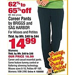 Boscov's Black Friday: Briggs or Sag Harbor Misses, Petites or Women's Career Pants for $14.99 - $16.99