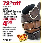 Boscov's Black Friday: Adolfo Men's Genuine Leather Belts for $4.99