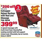 Boscov's Black Friday: Catnapper Nelson Recliner with Heat and 3-Speed Massage for $399.99