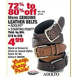 Boscov's Black Friday: Adolfo or Starting Point Men's Leather Belts for $4.99
