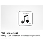 Microsoft Store Black Friday: Happy Plugs Earbuds - $10 Off