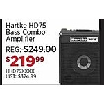 Sam Ash Black Friday: Hartke HD75 Bass Combo Amplifier for $219.99