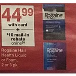 Walgreens Black Friday: Rogaine Hair Health, Liquid or Foam, 2 or 3 pk for $44.99 after $10 rebate