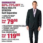 Boscov's Black Friday: Men's Slim Fit Stretch Suit Separates from Adolfo Red, Tommy Hilfiger, Kenneth Cole and More - 60-73% Off