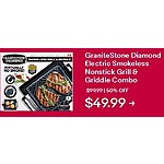 eBay Black Friday: GraniteStone Diamond Electric Smokeless Nonstick Grill &amp; Griddle Combo for $49.99