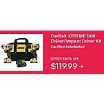 eBay Black Friday: DeWalt XTREME Drill/Impact Driver Kit (Certified Refurbished) for $119.99
