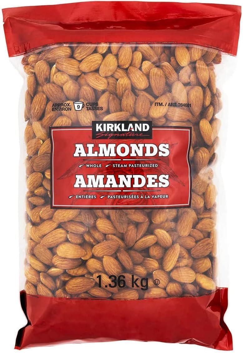 Kirkland Signature Supreme Whole Almonds, 3 Pounds $8.99 w/ Amazon Subscribe & Save option available