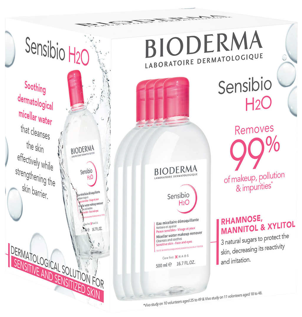 Costco members Bioderma Sensibio H2O Micellar Water 16.9 fl oz, 4pack Costco 27.99