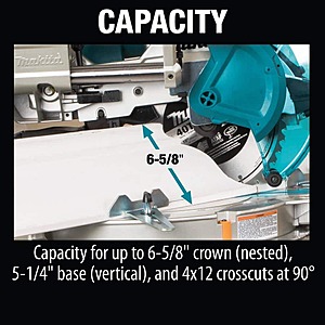 Makita XSL06PT 18V x2 LXT Lithium-Ion (36V) Brushless Cordless 10  Dual-Bevel Sliding Compound Miter Saw with Laser Kit (5.0Ah)