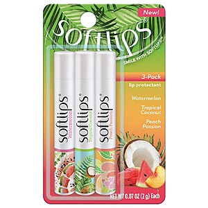 3-Pack Softlips Lip Balm (Tropical) $3.59 ($1.19 each) + Free Shipping w/ Prime or on $35+