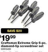 Sears Black Friday Craftsman Extreme Grip 6 Pc Diamond Tip