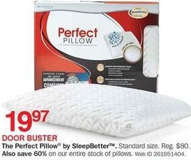 Bon-Ton Black Friday: The Perfect Pillow by SleepBetter, Standard for $19.97 - Slickdeals.net