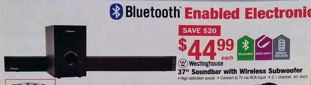 Menards Black Friday Westinghouse 37 2 1 Channel Soundbar With