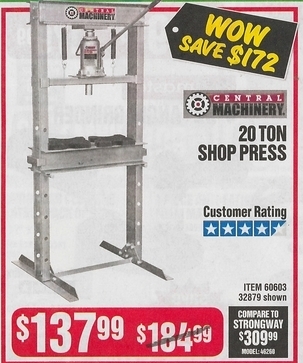 Harbor Freight Black Friday: Central Machinery 20 Ton Shop ...