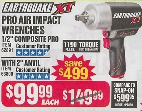 Harbor Freight Black Friday Earthquake Xt Pro Air Impact Wrench
