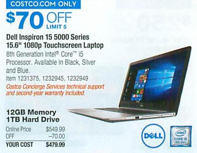 Costco Wholesale Black Friday: Dell Inspiron 15 5000 ...