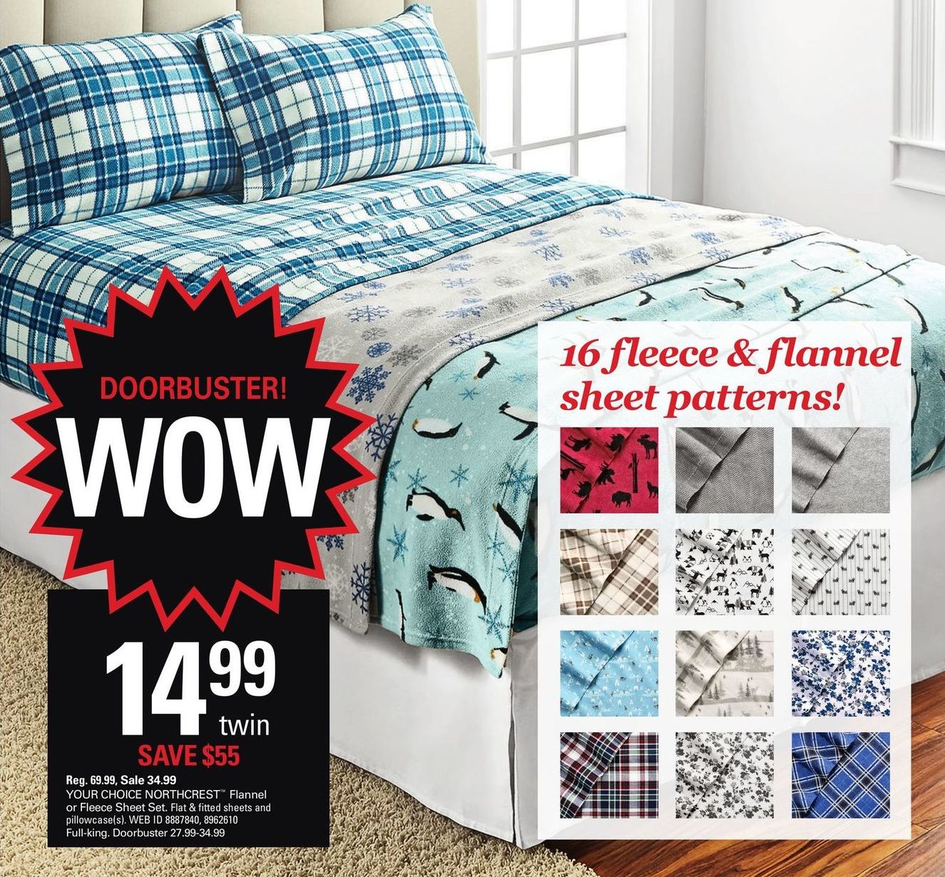 Shopko Black Friday: Northcrest Sheet Sets, Flannel or Fleece: Twin, Full, Queen or King for $14 ...