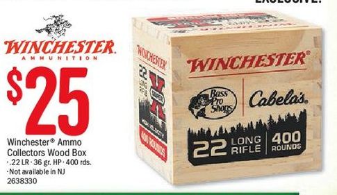 Bass Pro Shops Black Friday: Winchester Ammo Collection Wood Box, .22 ...