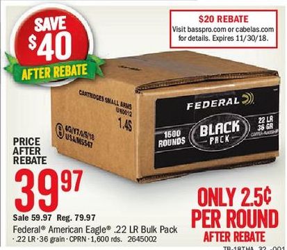 American Eagle Rebate >> Bass Pro Shops Black Friday Federal 1000 Rd American Eagle 22lr American Eagle Rebate >> Bass Pro Shops Black Friday Federal 1000 Rd American Eagle 22lr