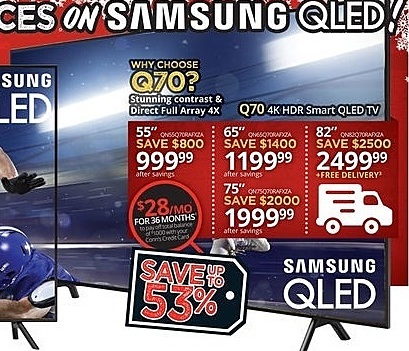 Conns Black Friday: 75" Samsung Q70 4K HDR Smart QLED TV for $1,999.99